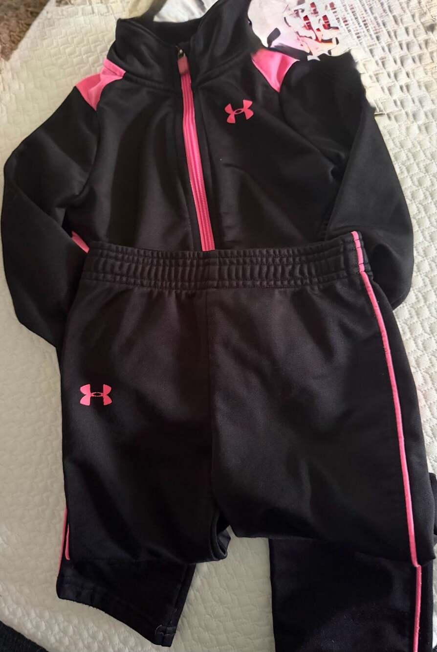 Toddler Under Armour Tracksuit Set Black Pink